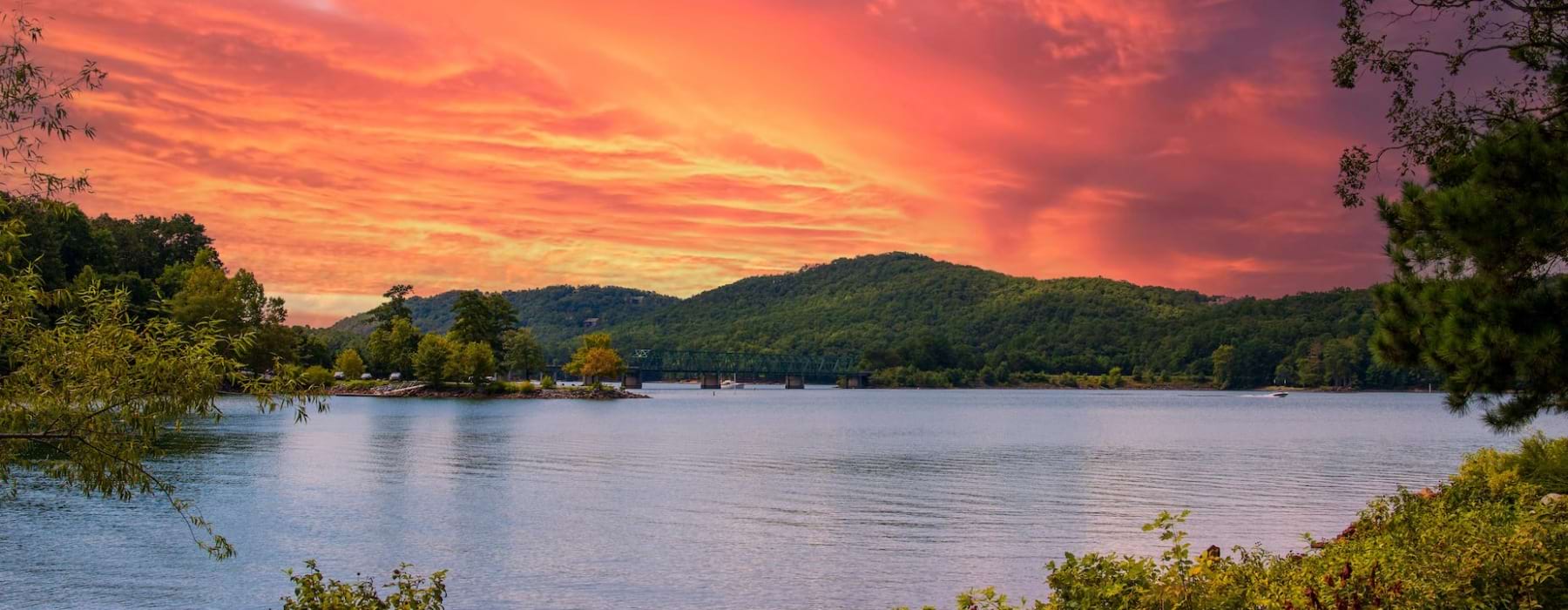 sunset view of lake